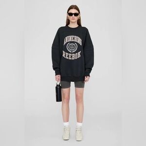 ANINE BING X Reebok Oversized Crew In Night Black - M